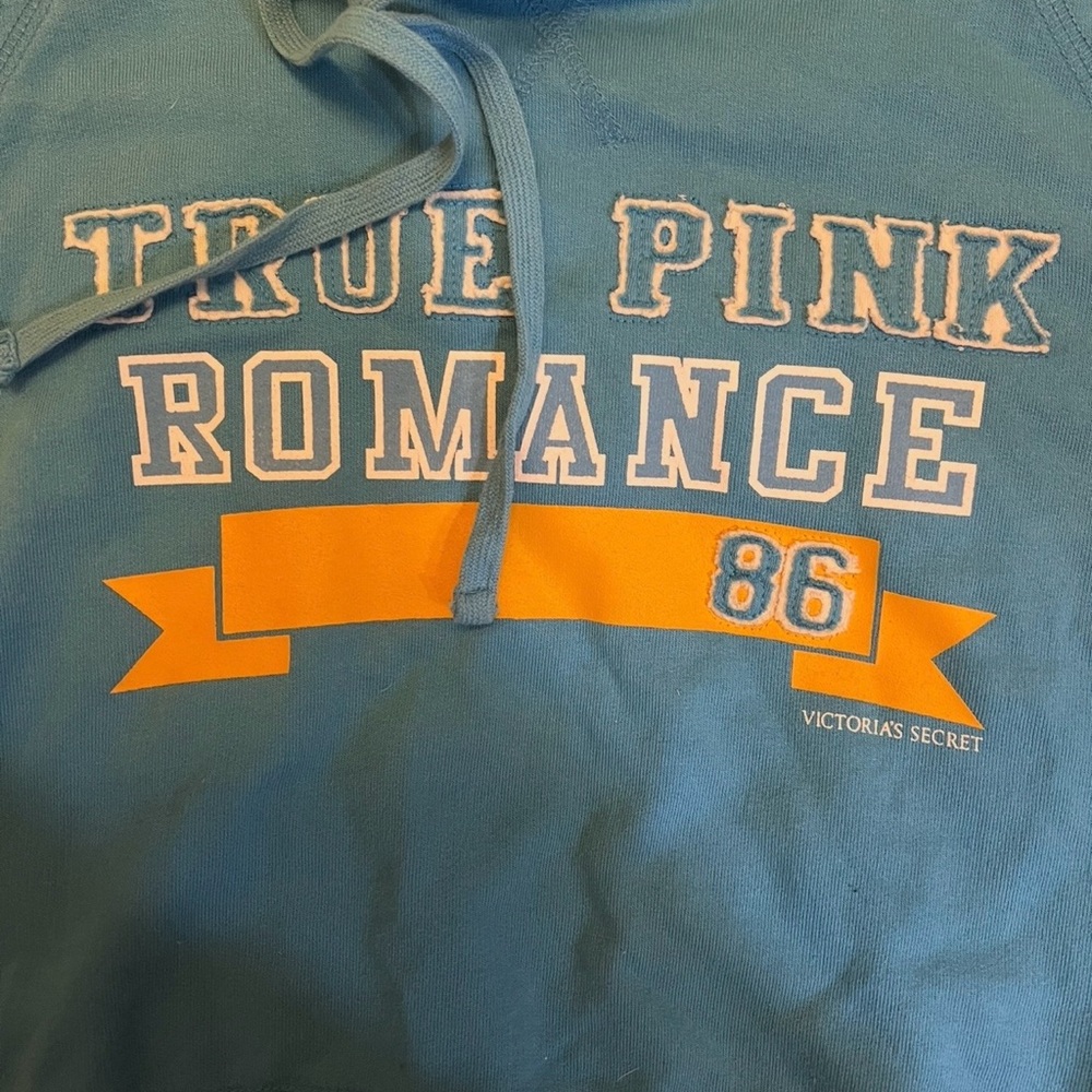 Rare Victoria's Secret “Pink” Rare True Pink Romance Cropped Hoodie View 3